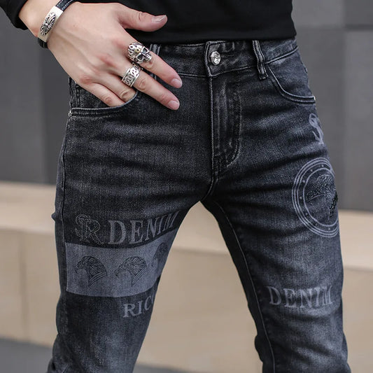 Black Jeans For Men Fashion Street Hip-Hop Male